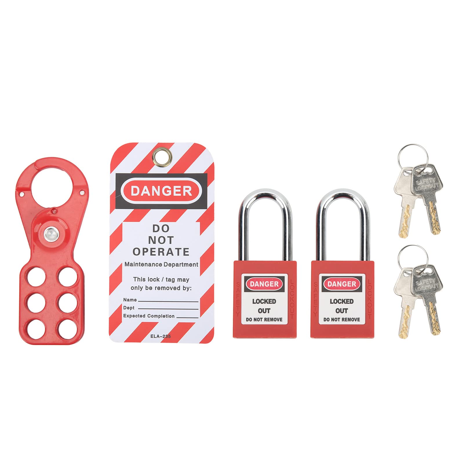 Lockout Tagout Kit with High Performance Chrome Plated Reusable Safety Hasp Padlock Loto Tag Keys Tamper Proof for Industrial Equipment(1in/25mm Shackle)