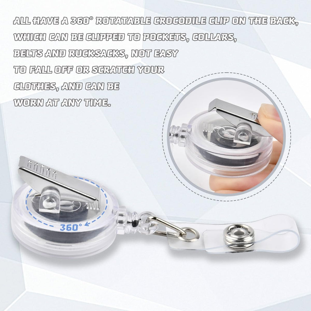 OTYMIOW 30PCS Badge Reels Retractable with Alligator Clip, Retractable Badge Holders Clear Badge Reel Bulk ID Card Holder Name Badge Reel Clips Badge Holder Reels for Nurse, Teachers,Office Workers