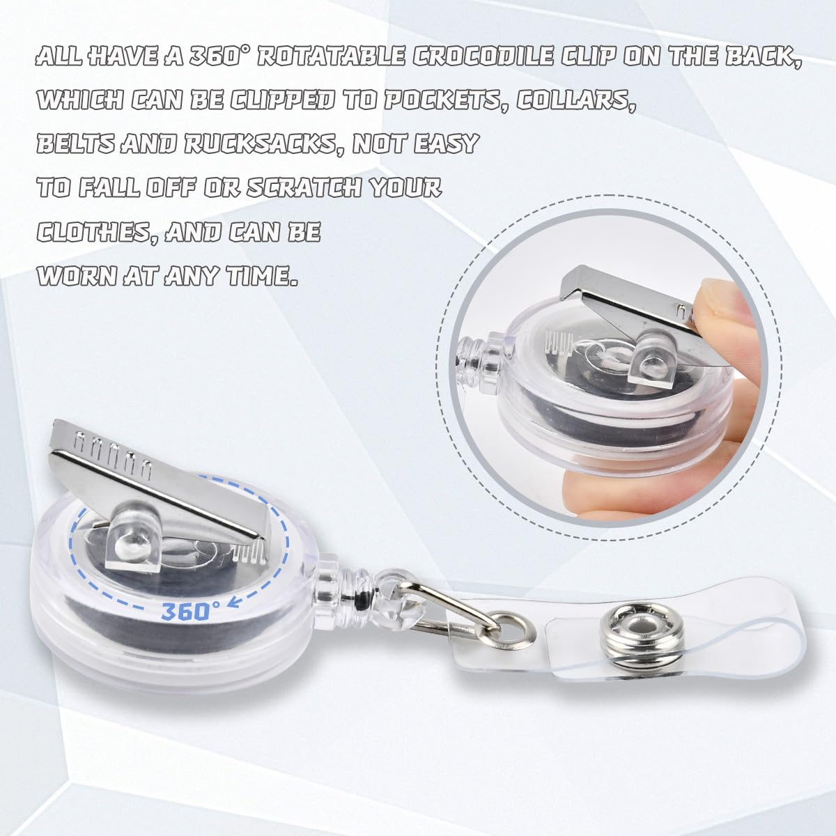OTYMIOW 30PCS Badge Reels Retractable with Alligator Clip, Retractable Badge Holders Clear Badge Reel Bulk ID Card Holder Name Badge Reel Clips Badge Holder Reels for Nurse, Teachers,Office Workers