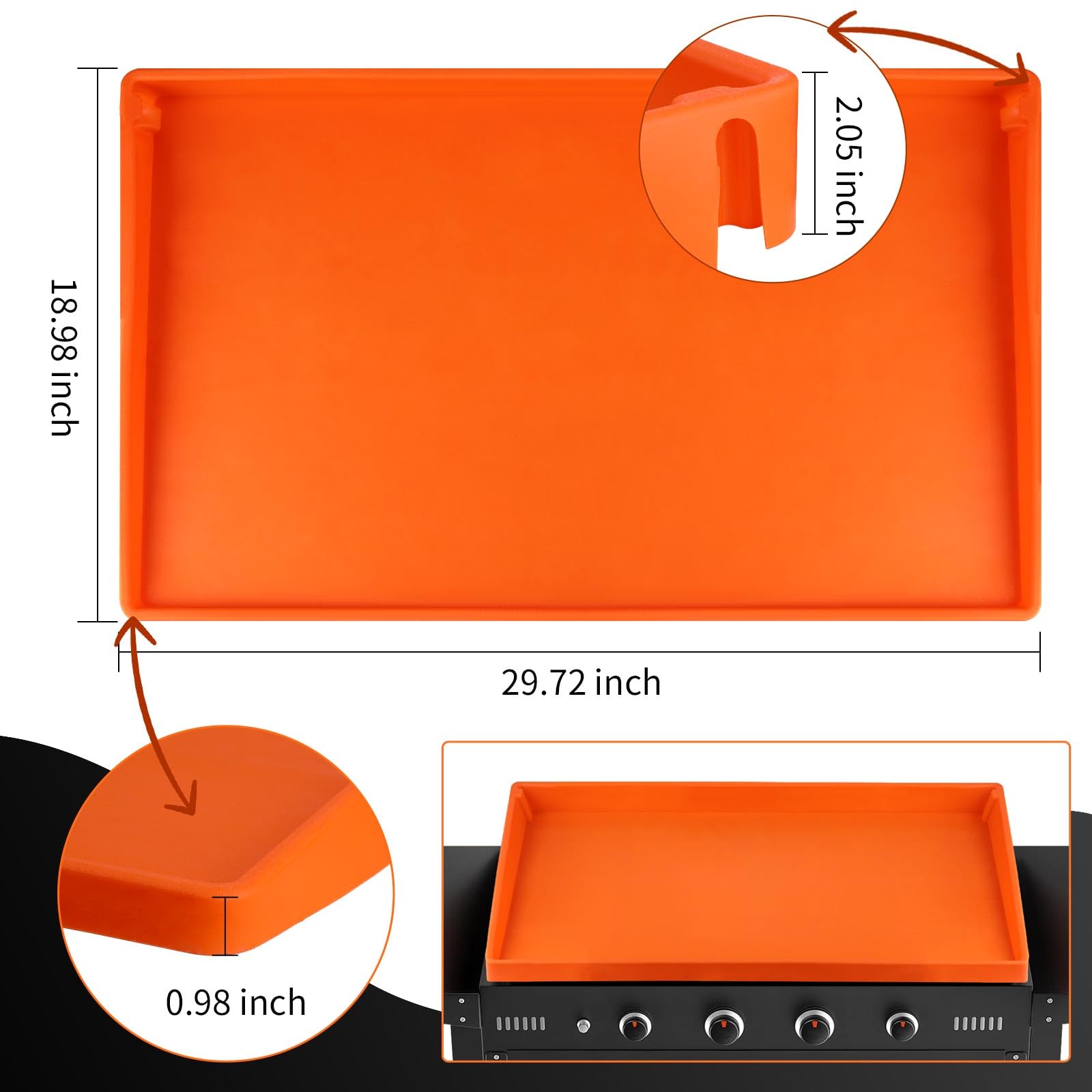 Snuggery Silicone Griddle Mat 28 inch for Blackstone,Upgraded Full-Edge Heavy Duty Food Grade Non-Stick Griddle Cover,Grill Buddy Mat Protect Your Griddle from Dirt & Rust