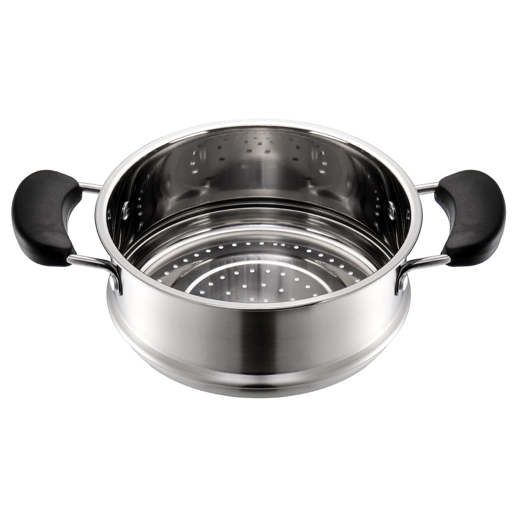 ZENFUN 1.8 Quart Stainless Steel Steamer Pot with Basket, Stock Pot with Glass Lid, Mini Steaming Pot Cookware with Handle, Metal Cooking Steamer for Vegetable, Stews, Pasta, Sauce, Individual-use