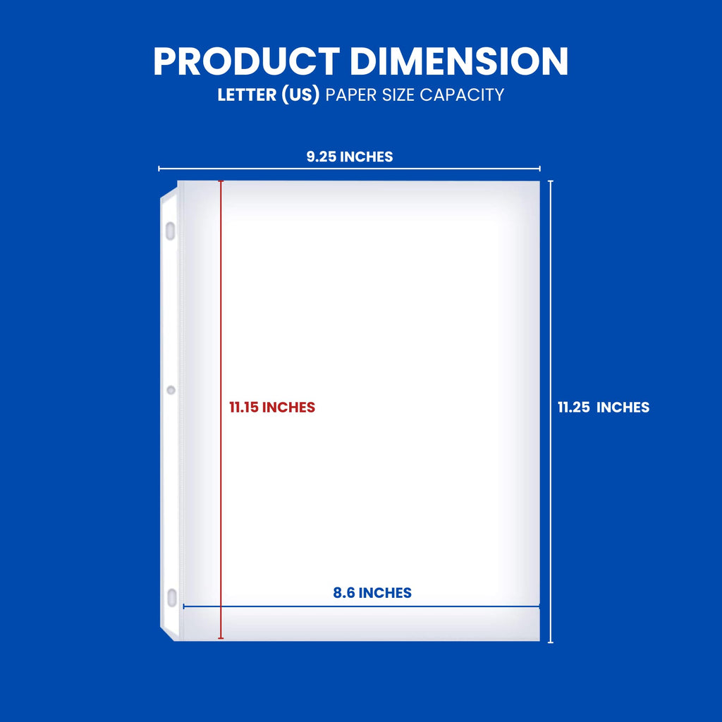 Heavy Duty Clear Sheet Protectors, 8.5" x 11", 500 Pack, Top Load,Reinforced Holes, Acid-Free/Archival Safe