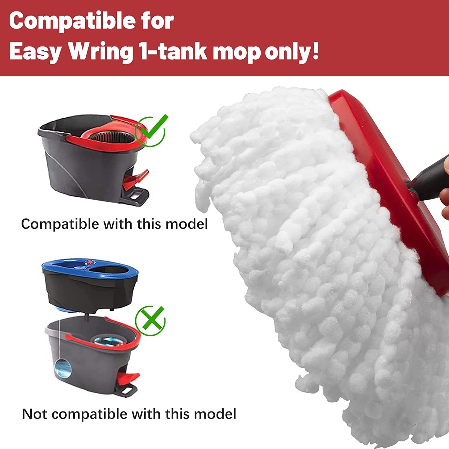 8Pack Spin Mop Head Refill, Universal 360°Mop Head Replacement for Vileda EasyWring Spin Mop, Microfiber Spin Mop Refills, Easy Cleaning Mop Head Replacement