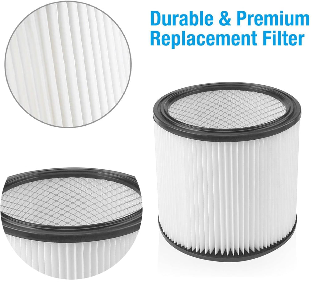 2Pack 90304 Replacement Filter Kit Compatible with Shop Vac Cartridge Filter 90350 90304 90333 90585, Fits Most 5 Gallon and above Wet Dry Vacuum Cleaner