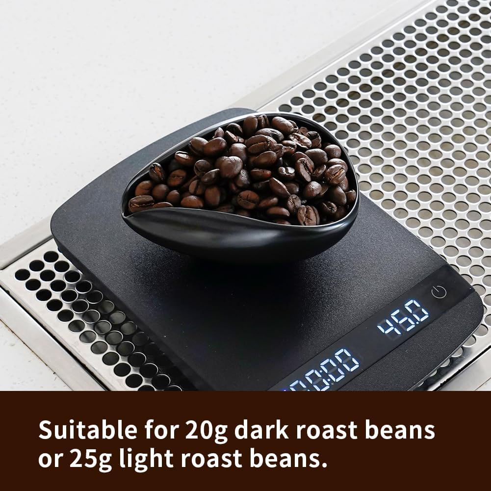 watchget Coffee Bean Dosing Cup & RDT Spray Bottle Kit for Espresso Bar, Static Reduction Ceramic Single Dose Tray for Brewing/Tea, Barista Accessories Set, Black
