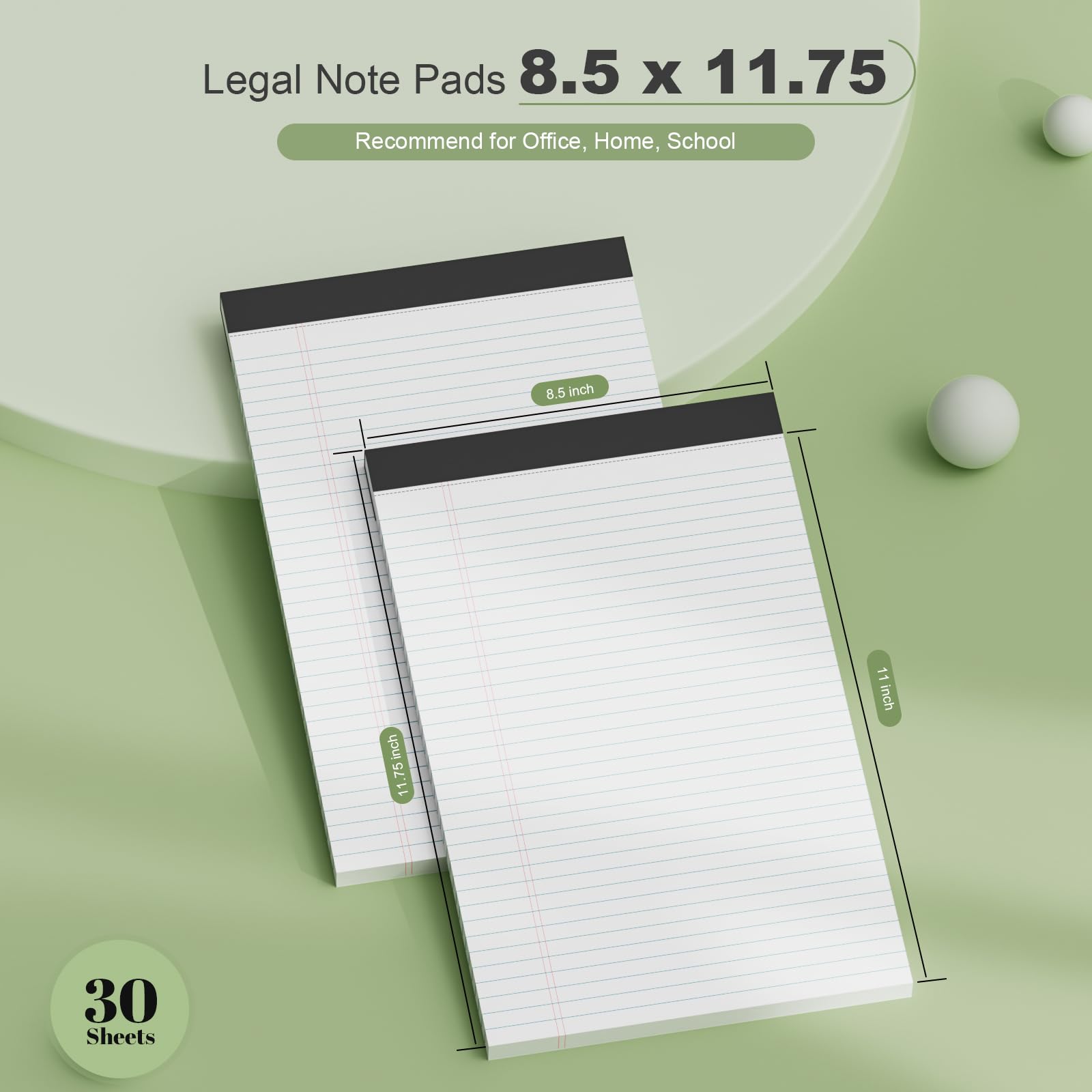 Legal Pads 8.5 x 11 College Ruled Note Pads, 6 Pack Notepads 8.5 x 11 Lined Paper Narrow Ruled Writing Pads, 30 Sheets Per Note Pad, Micro Perforated White Legal Pad 8.5 x 11 for Work/School/Office