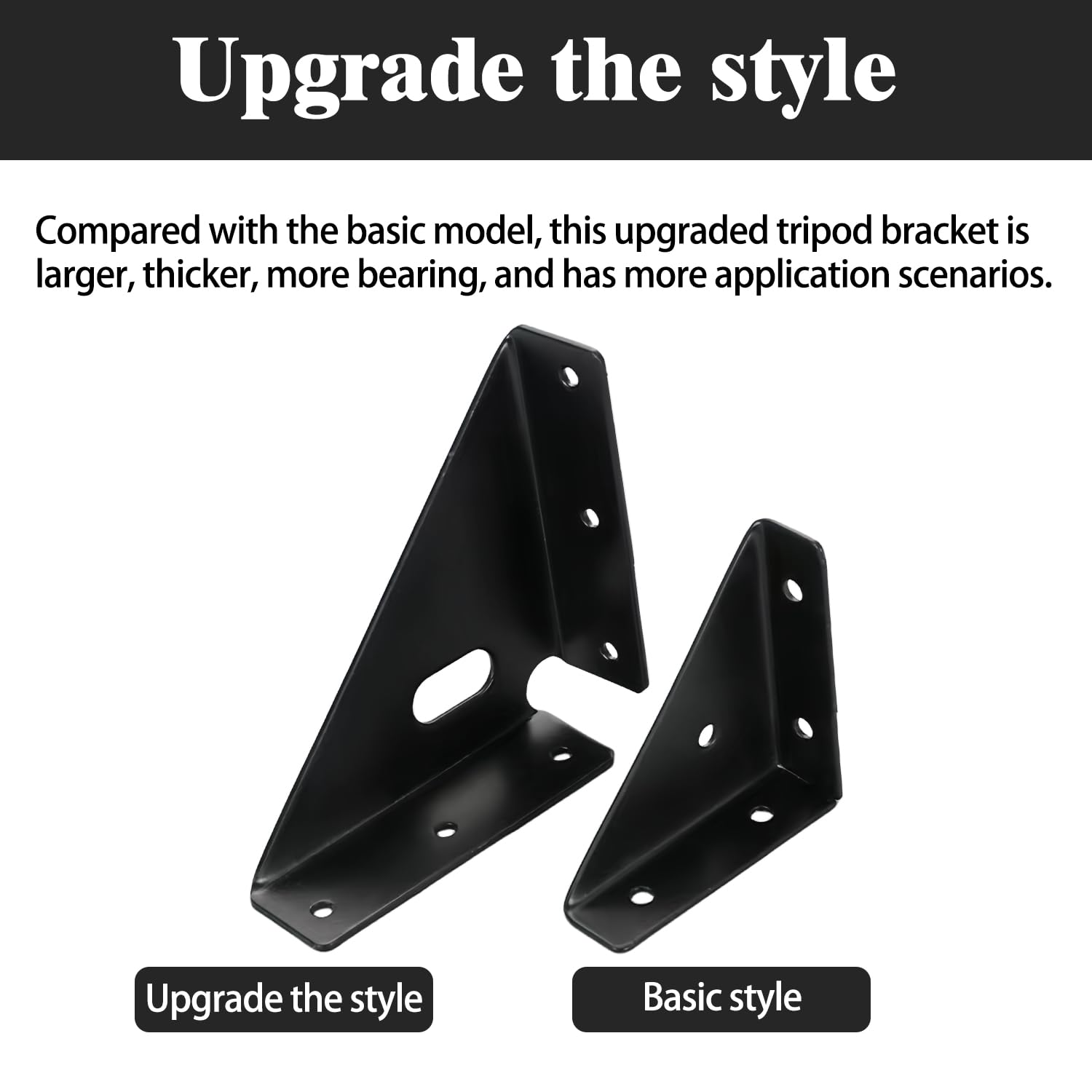 4 Pcs Heavy Duty Gusset Joints, Trapezi Corner Code, Bracket Corner Brace Bracket Fasteners(Black)