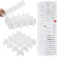 Flytianmy 40Pcs Drawer Dividers, Adjustable Drawer Organizer for Socks, Underwear, Makeup, Kitchen, Bedroom, Dresser White