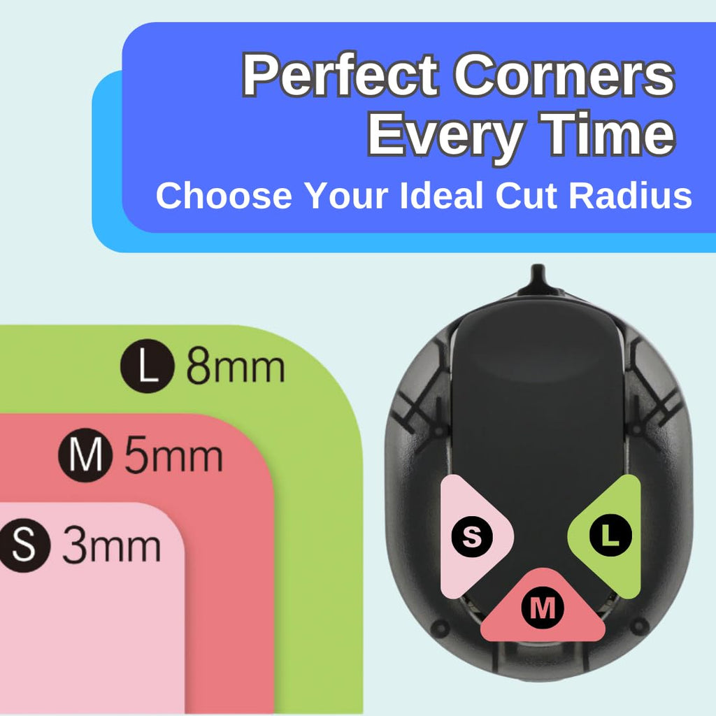 Sunstar Stationery Corner Cutter Kadomaru PRO NEO Black with Authentic Hologram US, EU Only