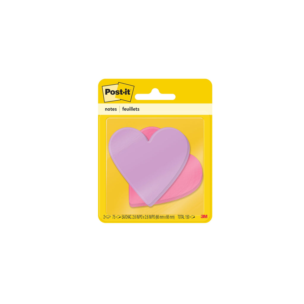 Post-it 7350-HRT Notes Die Cut Sticky Notes, 2.6" x 2.6", 2 Pads, Heart Shaped [OB]