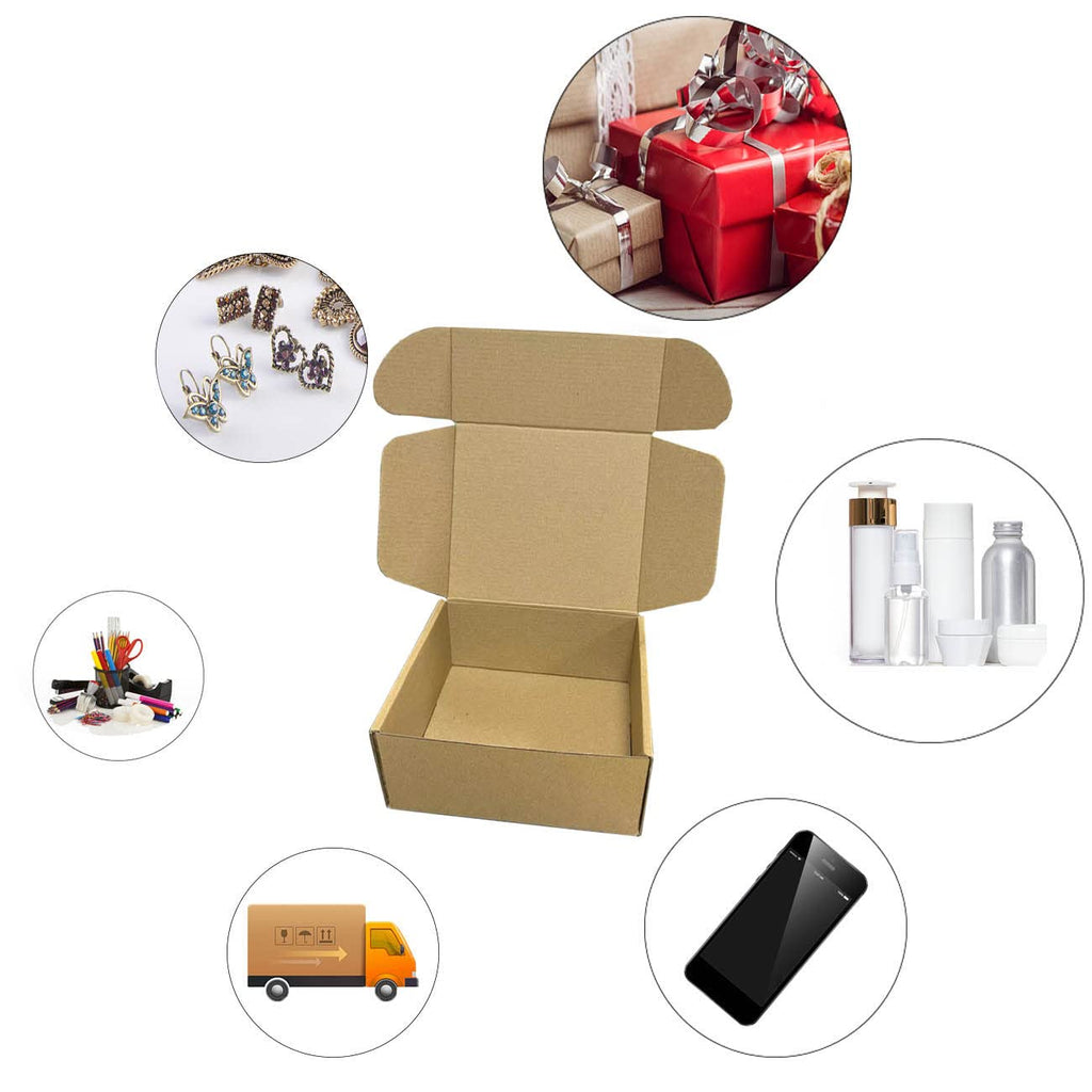 7x6x3 inch Shipping Boxes Pack of 25，Livejun Brown Corrugated Cardboard Box Mailer Boxes for Packaging Small Business Shipping，Boxes for Birthday Wedding Party Gift Giving… (7X6X3)