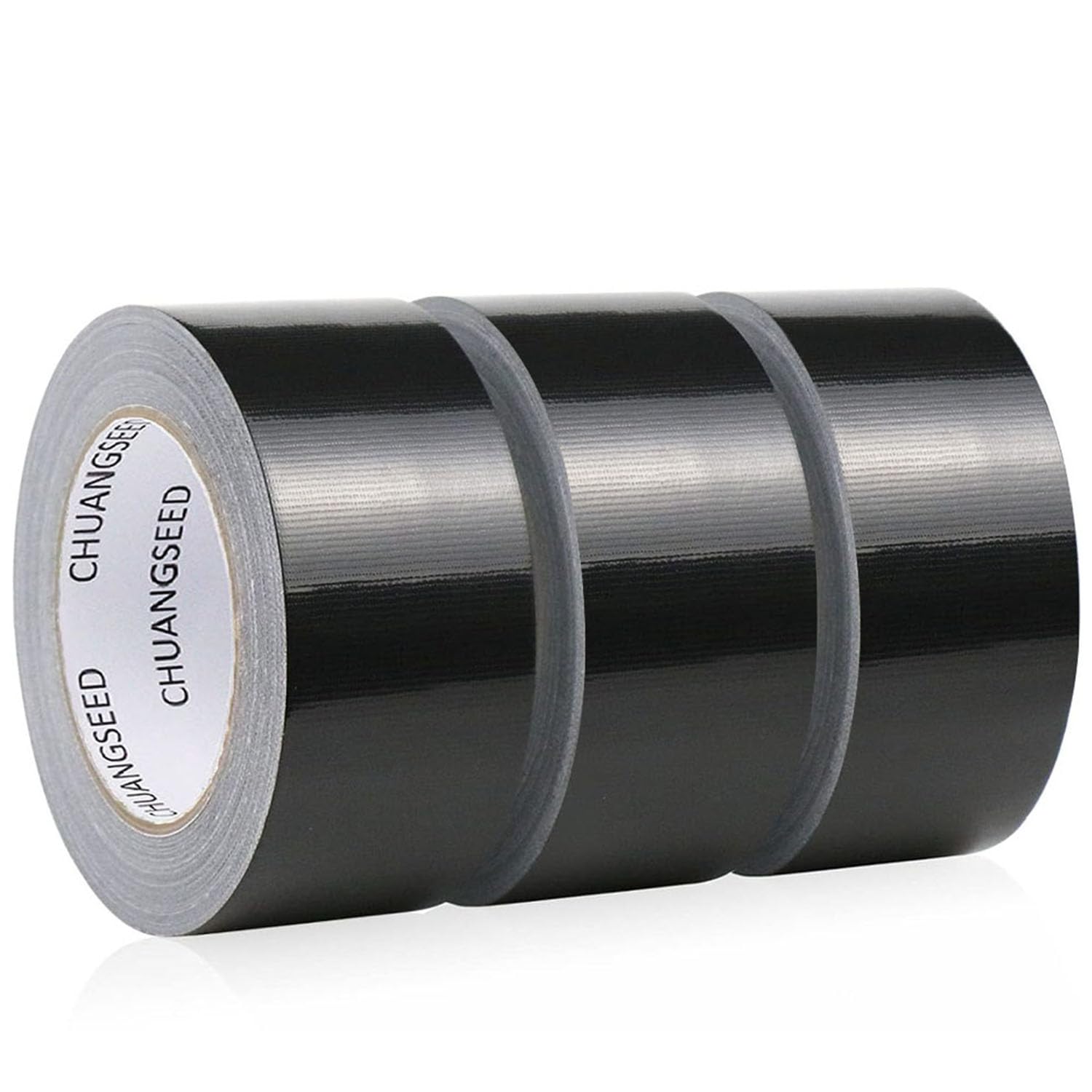 CHUANGSEED 3-Pack Black Heavy Duty Duct Tape,2 inchesx30 Yards, Strong Tape,Residue Free Tape, Flexible, Bulk Value for Repairs, Industrial, Professional Use Black Tape