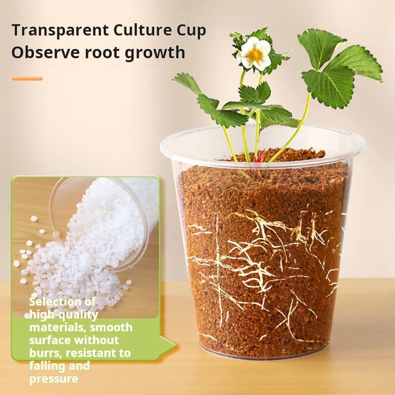 Clear Nursery Pots 50PCS 4" Plastic Plant Pot Transparent Flower Pots Seed Pot Starter Pot for Seedling Nursery Supplies Grow Pot Planter Flower Pot Container for Seedling Cultivation (Clear)