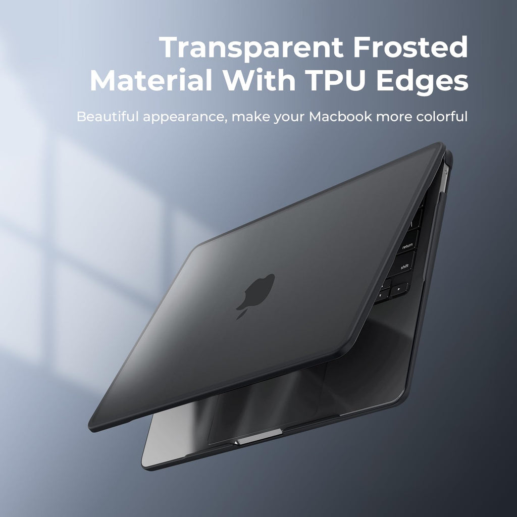 BlueSwan Case Compatible with MacBook Air 13 inch 2018-2021 Model M1 A2337 A2179 A1932, Anti-Cracking and Anti-Fingerprint Hard Shell Case, Frosted Black