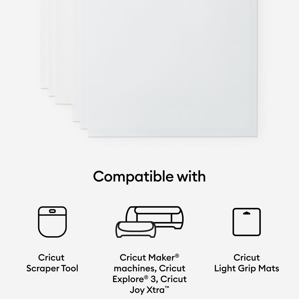 Cricut Waterproof Sticker Paper - US Letter Size (8.5in x 11in), Sticker Paper for Printer, Compatible with Cricut Maker, Explore 3, & Cricut Joy Xtra, White (6 Ct)
