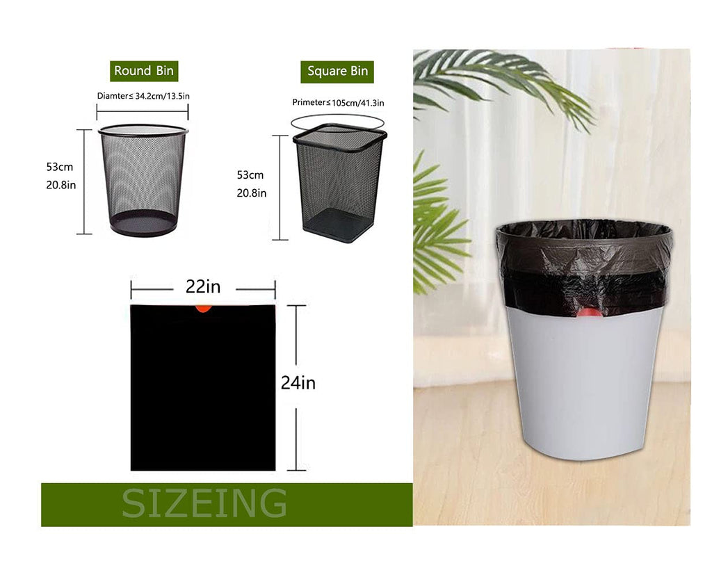 Feisco 8 Gallon Black Trash Bag,30L Drawstring Garbage Bag Trash Can Liner,0.9 Mil,90 Counts (8 Gallon(30L), Black)