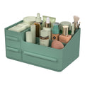 Makeup Organizer With Drawers, Countertop Organizer for Cosmetics, Vanity Holder for Lipstick, Brushes, Lotions, Eyeshadow, Nail Polish and Jewelry (Green)