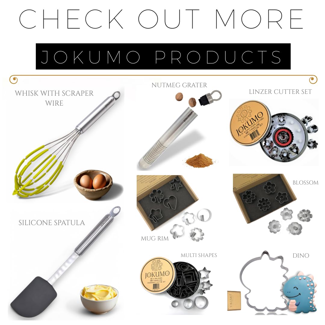 JOKUMO 12 Piece Plain Round Pastry/Cookie Cutter Set Heavy Duty Commercial Grade 18/8 304 Stainless Steel - Metal Marked Size - Perfect for Cooking Enthusiast (12 Pcs Commercial Grade Round)