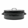 Starfrit Enamel Carbon Steel Oval Roaster, Large 9.5L (10QT) Capacity, PFAS & PFOA Free, Quick Even Heat, Dome Lid, Oven Safe, Black