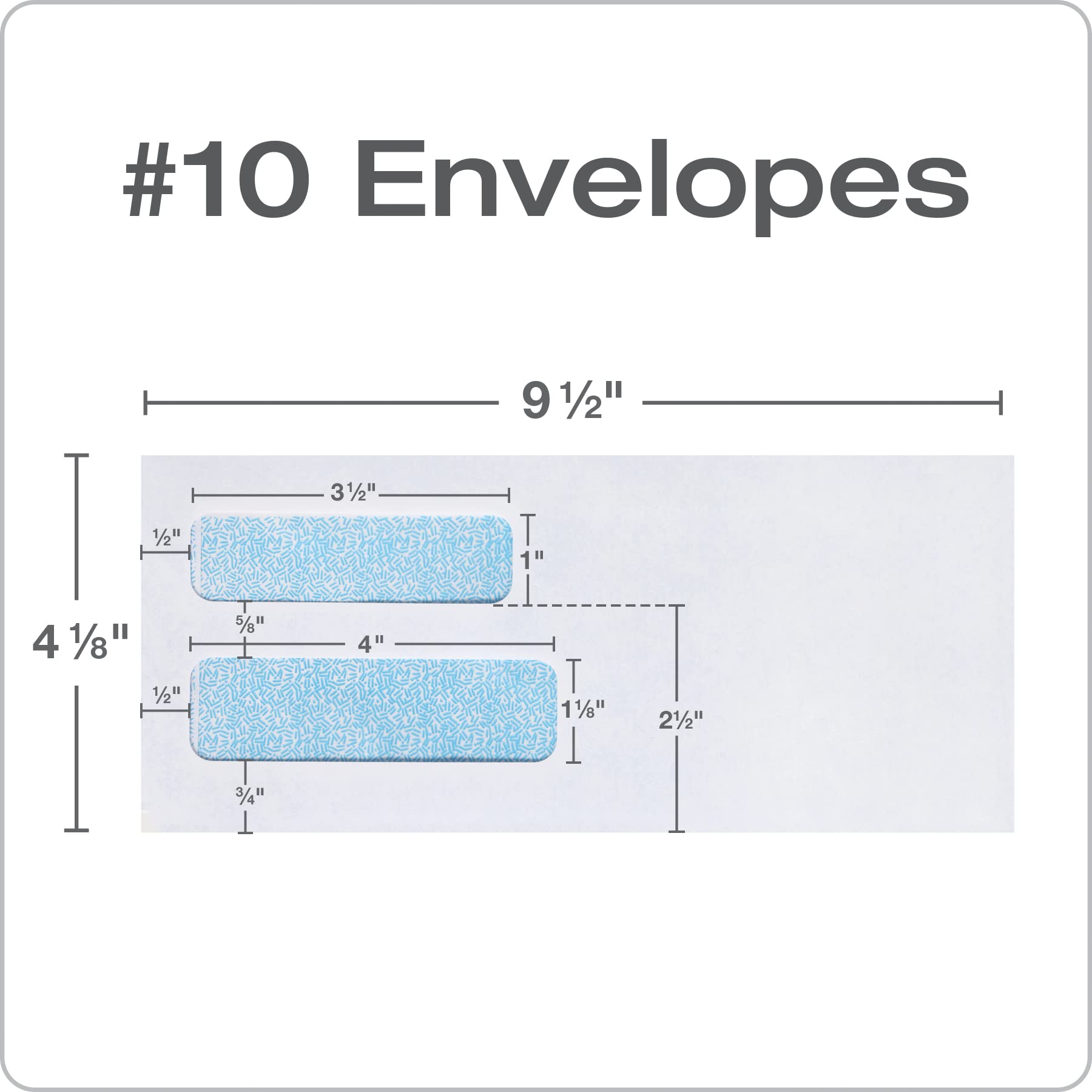 Columbian #10 Double-Window Security Envelopes, 4-1/8 x 9-1/2 Inch, Self Seal, White, for Mailing Invoices, Statements & Documents, 500/Box (COLO338)