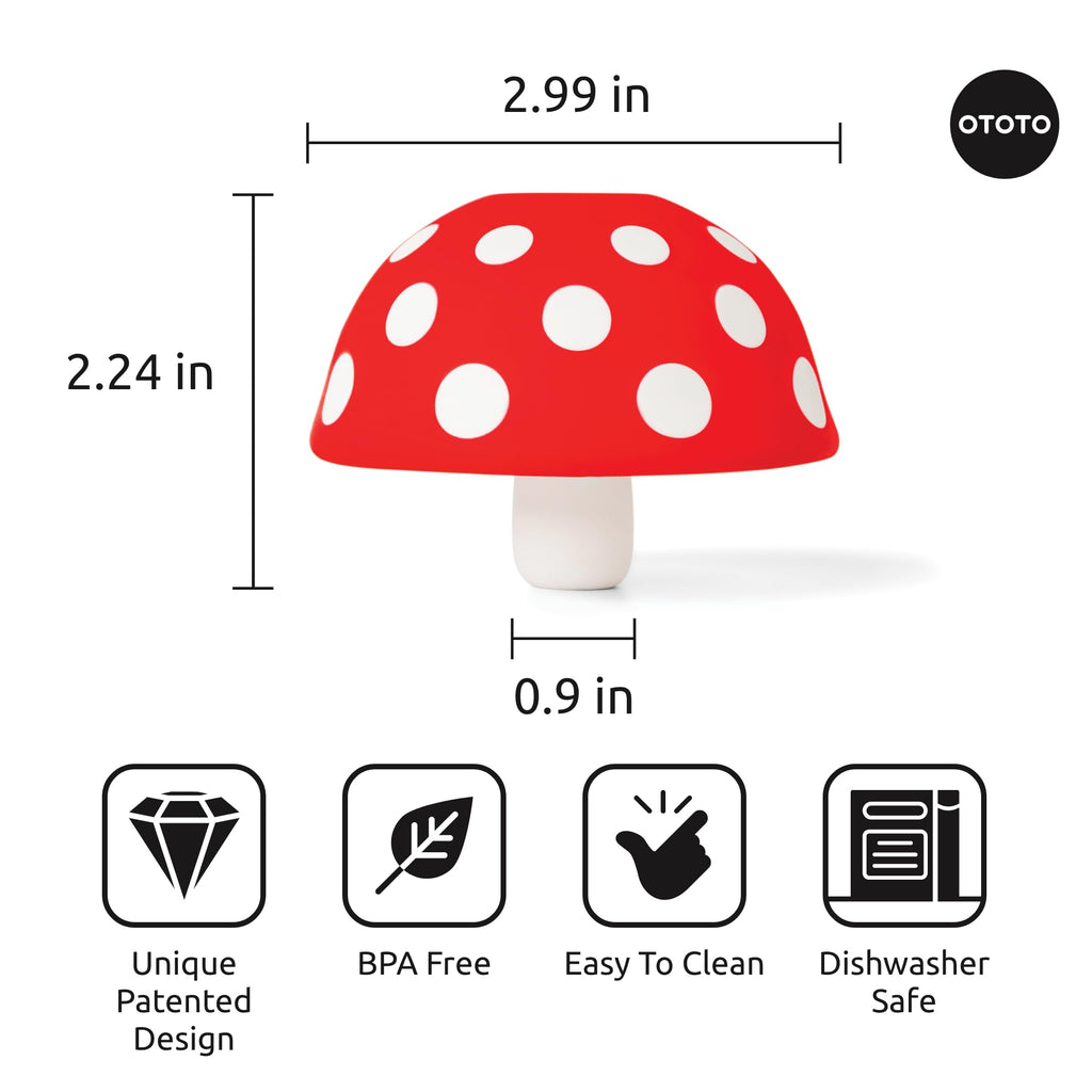 OTOTO Mushroom - Foldable Kitchen Funnel - Small Funnel with Wide Mouth for Jars, Canning, & Bottle Liquid Transfer - Silicone, 100% Food Safe, BPA Free, Dishwasher Safe