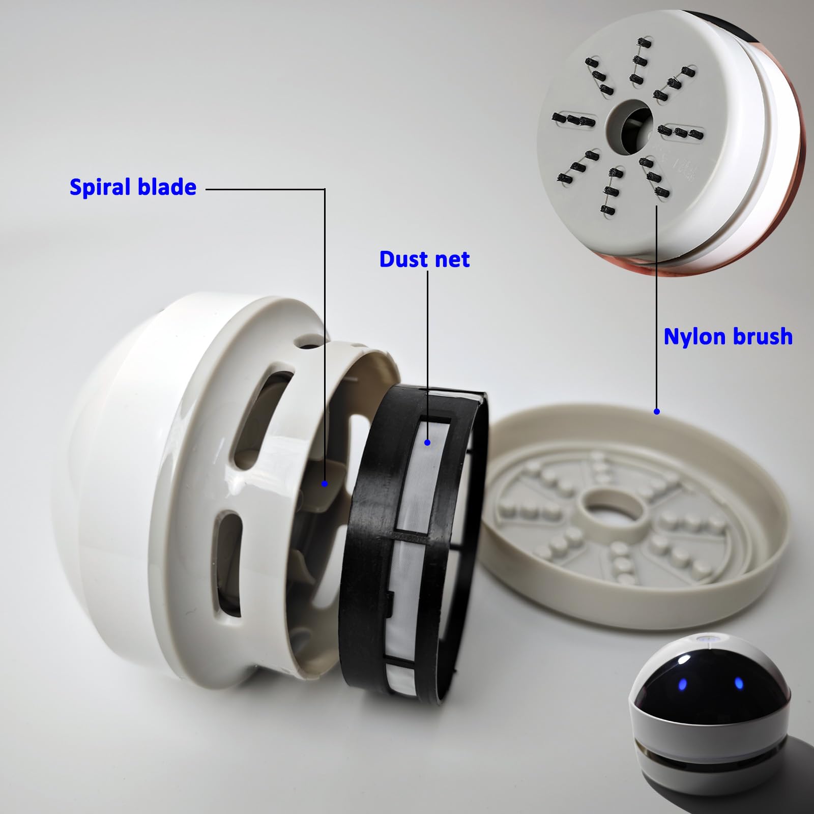 Hallocool Mini Desktop Vacuum Cleaner Robot Vacuum Cleaner for Desktop, Portable Small USB Vacuum Cleaner Quiet Pick up Tiny Items Crumbs Eraser Crumbs Hairs Flakes for Kitchen Piano Keyboard