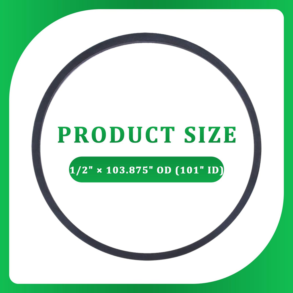 Podoy GX20072 Mower Deck Belt Replacement for John Deere 42 inch Deck L100 L110 LA100 LA115 D110 D105 E100 S100, 1/2" x 103.88" Heavy Duty Reinforced Rubber Lawn Mower Belt