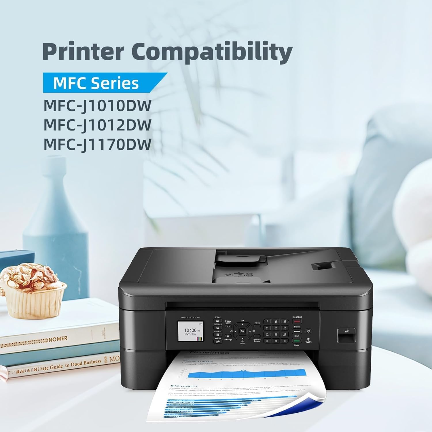 Belietop LC401XL Ink Cartridges Fit for LC401 XL LC401XL Ink Cartridge Compatible with MFC-J1170DW J1010DW J1012DW Printers (4 Pack BK/C/M/Y)