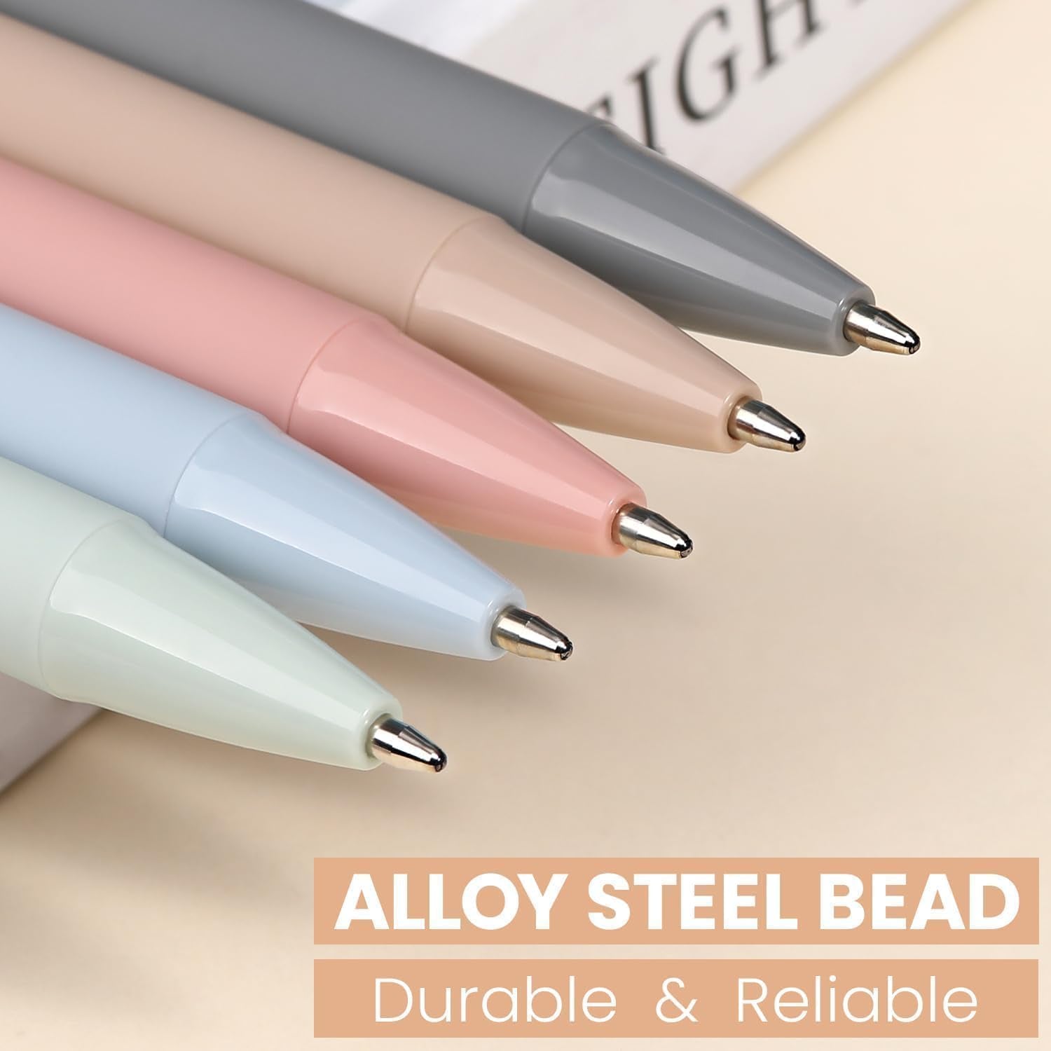 Morandi Pens Bulk, 60 Pack Retractable Ballpoint Pens Black Ink 1.0mm Medium Point, Aesthetic Bulk Pens for Smooth Writing, Cute Muted Multi-Color Set for School Supplies, Teachers & Office Front Desk