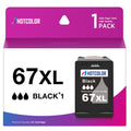 HOTCOLOR 67xl Black Ink Cartridge Replacement for hp Ink 67 for hp 67 Cartridge use with deskjet 2755e 2700 4155e 2855e Envy 6055e 6000 6400 Printer (1 Black)