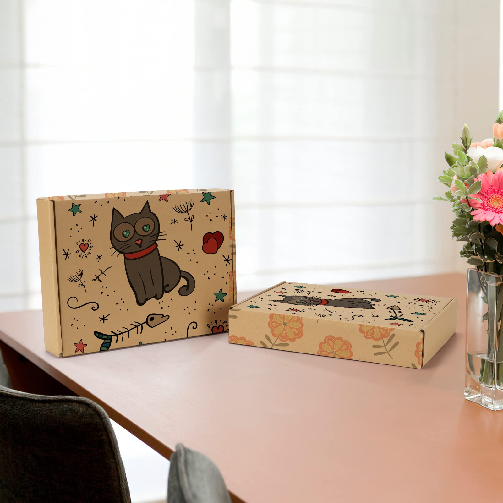 Pemtow 11x8x2 Shipping Boxes Set of 20, Brown Corrugated Cardboard Literature Mailer Box for Packaging, Mailing, Business