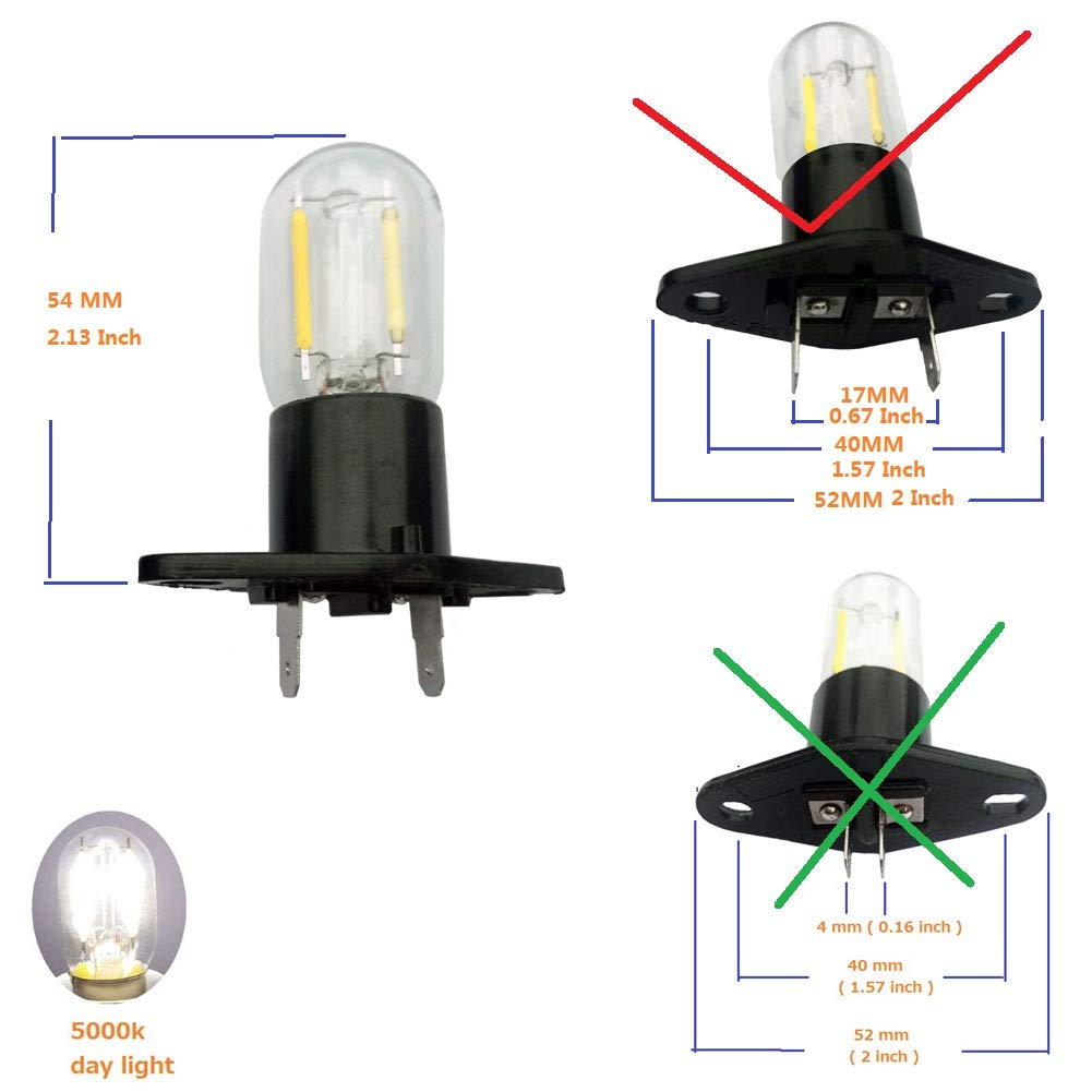 Led Filament Light 1.5w Z187 Microwave Bulb 125v 20w Equivalent Incandescent Lamps for Galanz Refrigerator Microwave Oven Electrical Range Hood Indicator Light