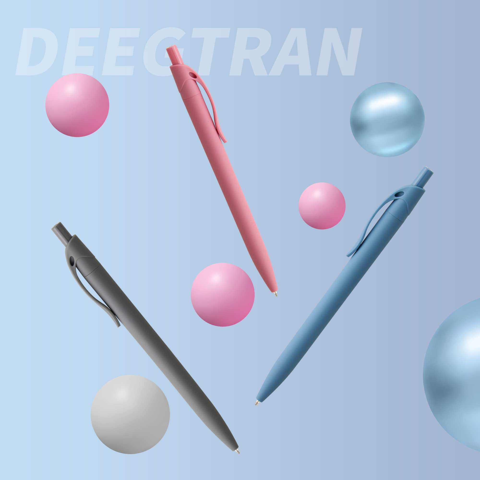 deegtran Pens Bulk, 50 Pack No Bleed Blue Click Pens, Wholesale Retractable Ballpoint Pens, Pens Medium Point, Smooth Ink Pens, 1.0MM Blue Ink