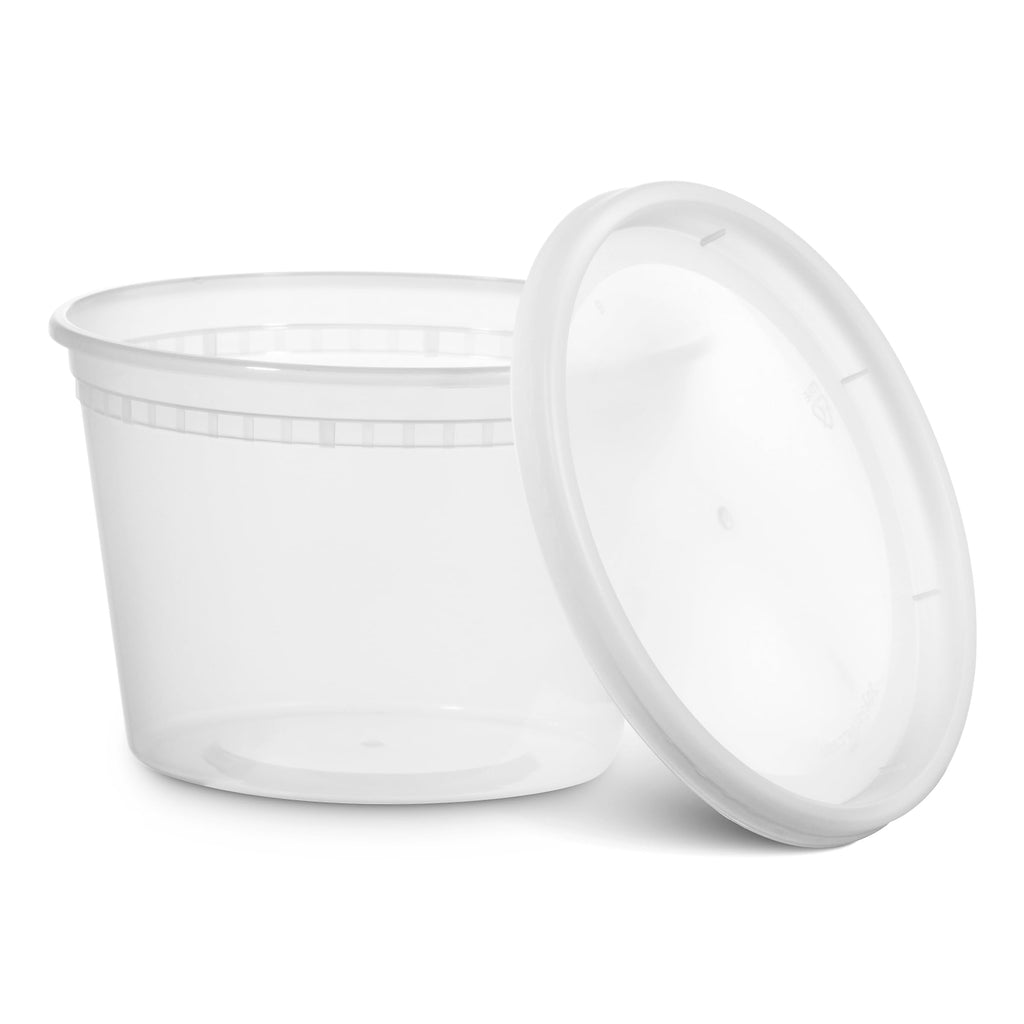 16 Oz Deli Food Containers with Lids - (36 Sets) Airtight Food Storage Takeout Meal Prep Containers To Go with 36 Lids, BPA-Free, Dishwasher, Microwave Safe