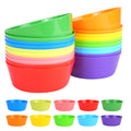 RUITENG 20Pcs Reusable Plastic Bowls, 300ML/10oz Multi Coloured Plastic Serving Bowls, Unbreakable Plastic Bowls, Small Bowls for Snack Salad Fruit Breakfast Cereal Soup(10 Colors)
