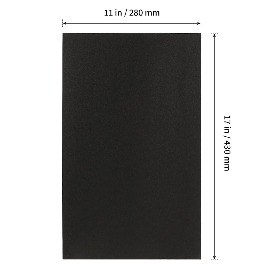 SHEUTSAN 100 Sheets 11 x 17 Inches Black Colored Cardstock, 80lb 80 lbs Cover Sheets, Thickened Card Stock Black Smooth Card for DIY Cards Making, Scrapbooking