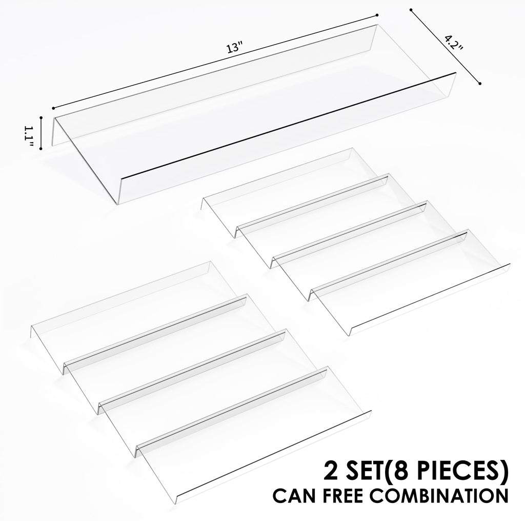 Spice Drawer Organizer, 4 Tier Clear Acrylic Expandable From 13" to 26" Seasoning Jars Drawer Insert, Kitchen Drawer Spice Rack Tray for Cabinet/Countertop