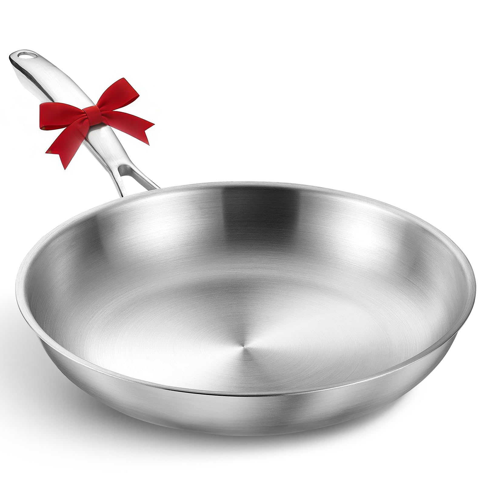 KOCH SYSTEME CS Tri Ply Stainless Steel Frying Pan, 8 Inch Stainless Steel Pan, Small Skillet, Cooking Omelette Pan, Induction Compatible, Dishwasher & Oven Safe, Non Toxic