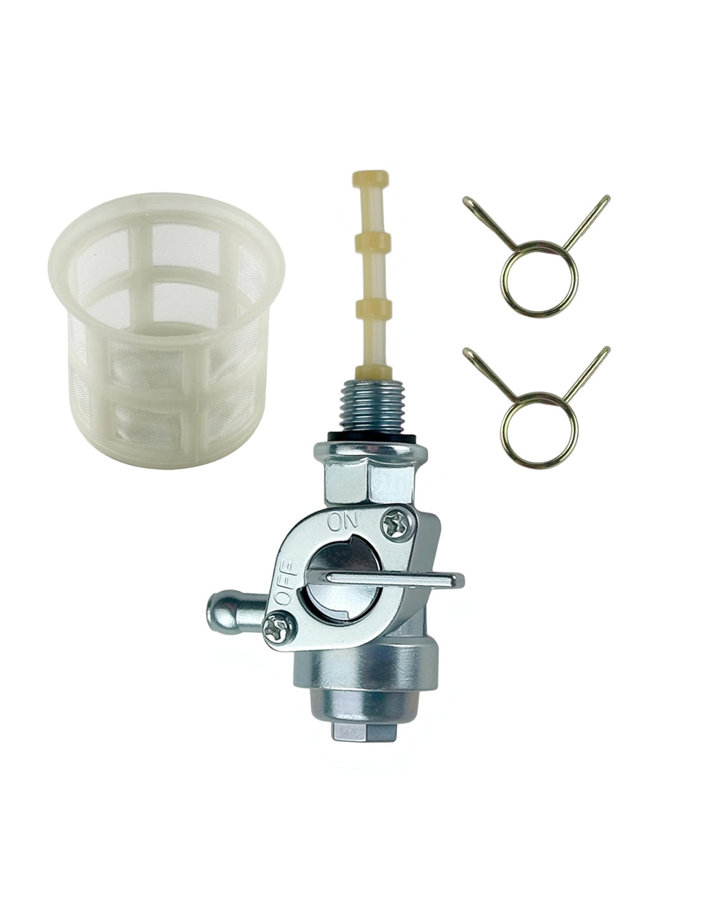 YAMAKATO Generator Fuel Shut Off Valve Petcock M10X1.25 for 1/4 inch Fuel Line, Tank On Off Gas Switch, with Filter