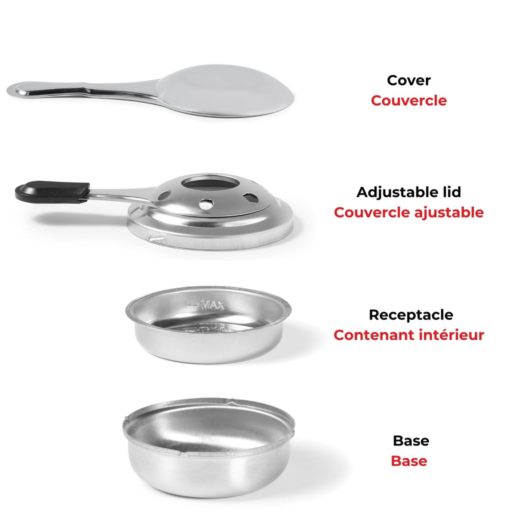 Starfrit Set of 2 Stainless Steel Fondue Adjustable Safety Burner - Stainless Steel
