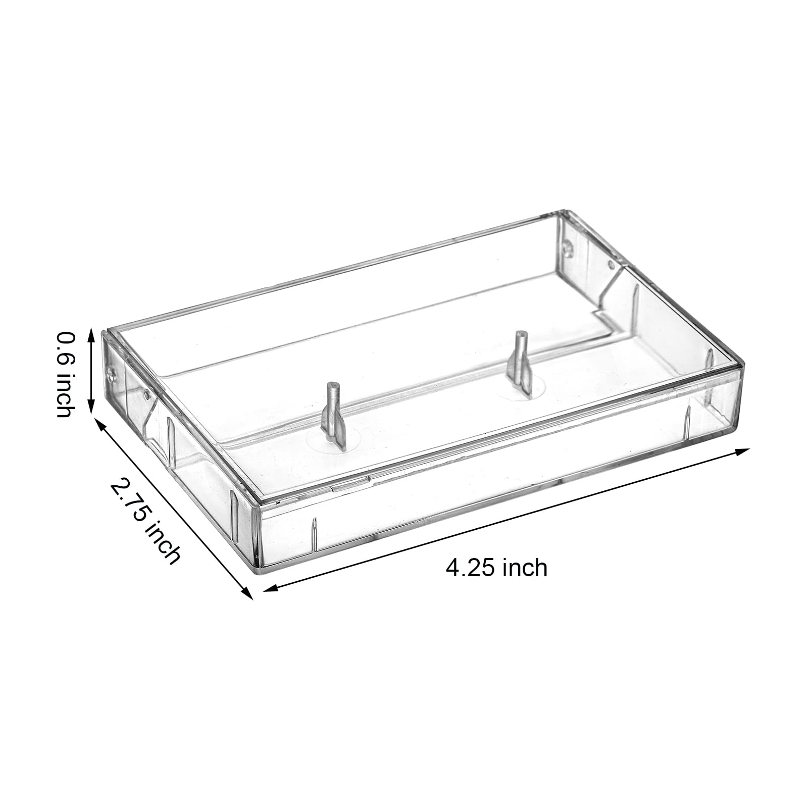 Fasmov 30 Pack Cassette Tape Cases, Clear Plastic Storage Cases, Perfect for Audio Cassette Tape Organization, 4.25" L x 2.75" W x 0.6" H
