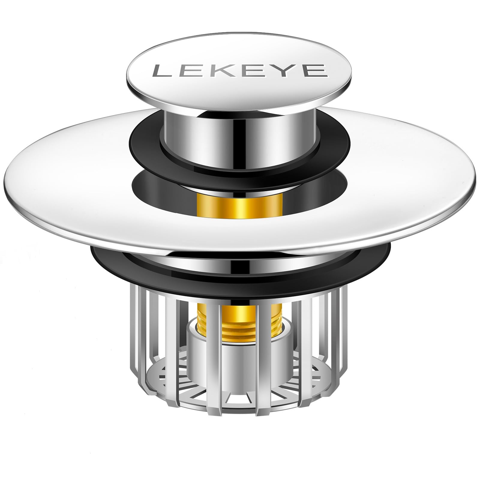 LEKEYE Tub Stopper | Shower Drain Hair Catcher | Pop-up Drain Stopper with Strainer | Bathroom Bathtub Plug | Drain Protector for 1-1/2 to 1-3/4" Bath Drain Hole