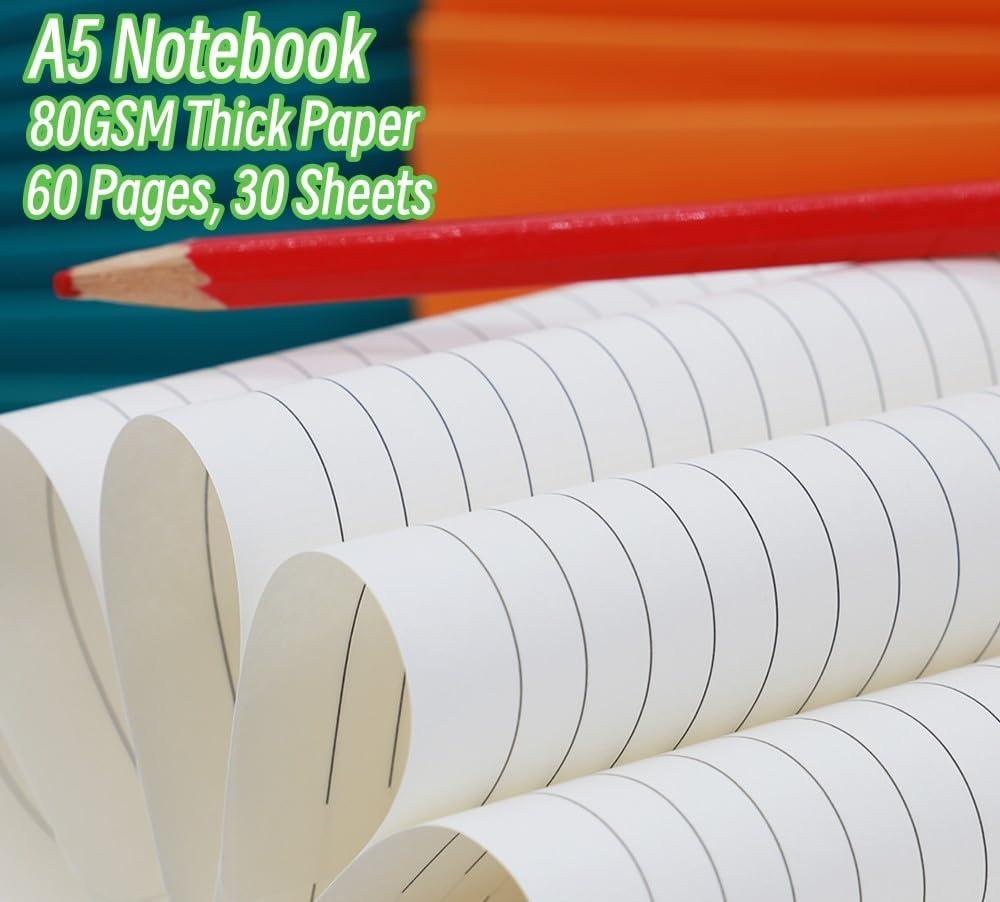 Pack of Journals for Writing A5 Travelers Notebook Bulk Set - 12 Pack with 60 Lined Pages, 30 Sheets, and Embossed Cover in Floral Bliss Pattern (5.75 x 8.35 Inches)