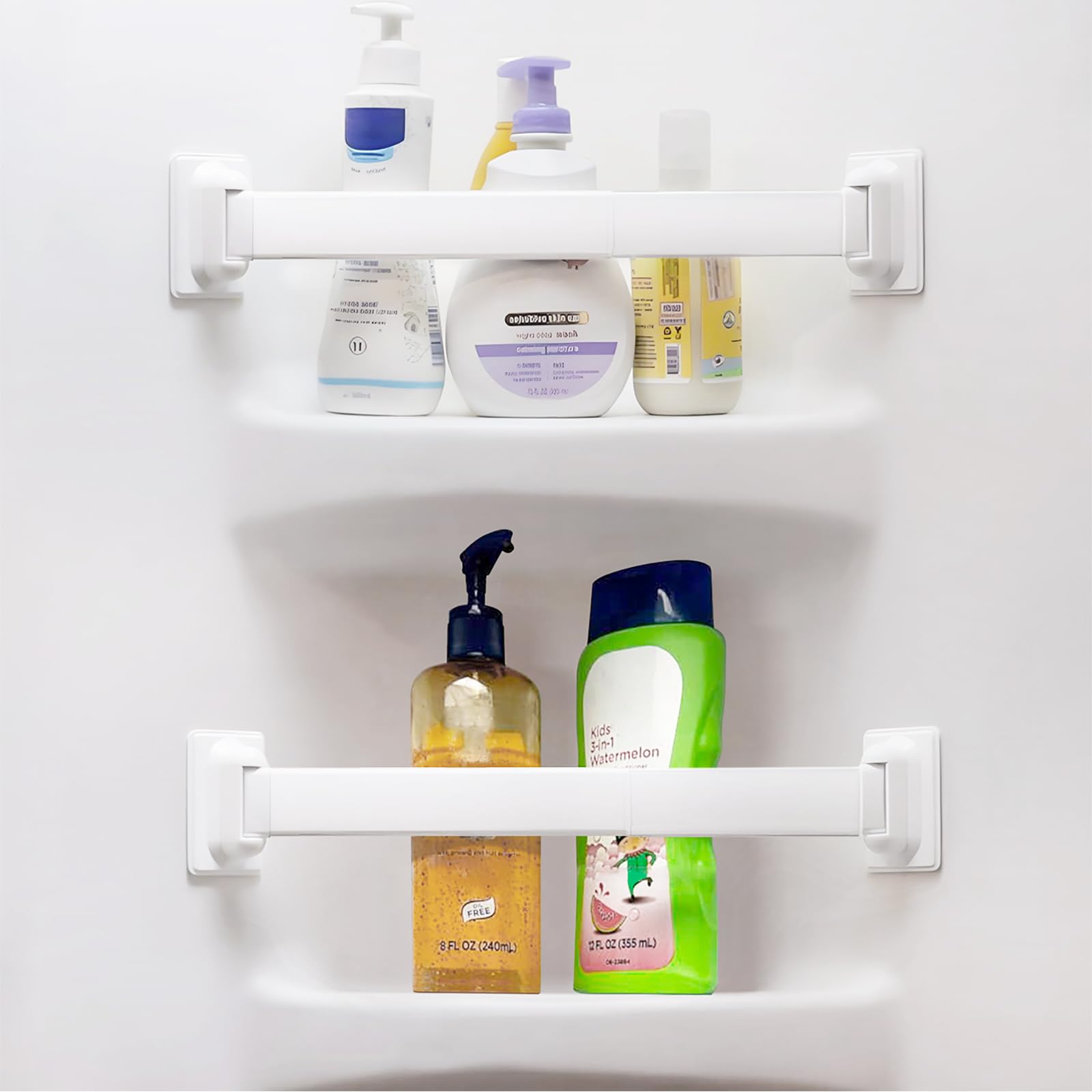Adjustable RV Shower Corner Storage Bar- Durable Aluminum RV Corner Caddy for Shower Organization- Perfect for Travel Trailer, Camper Inside Storage and Organization- 2 Packs