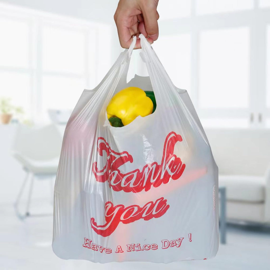 Plastic Bags with Handles Plastic bag – 400 Count T-Shirt Shopping Bags, 11.5"x6.25"x21" Grocery Bags for Retail, Supermarket, Takeout, Thank you bag, Plastic Grocery Bags