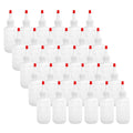 Hedume 30 Pack 4-Ounce Plastic Squeeze Bottles with Red Tip Cap and Measurement - BPA-Free, Latex-Free, Food-Grade - Good for Crafts, Art, Glue, Sauces