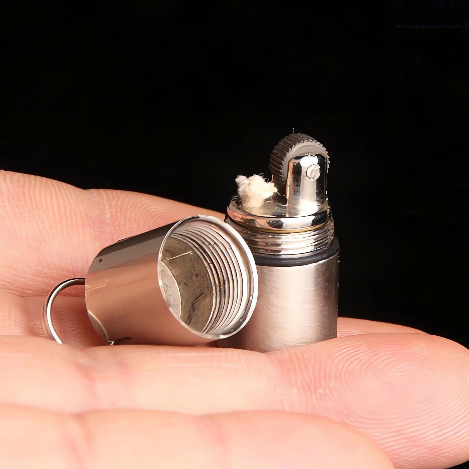The World's Smallest Kerosene Lighter! Height 2.5cm/ 1.3cm Capsule Lighter Portable Metal Miniature EDC Gear Waterproof Tiny Peanut Lighter (Fuel not Included) (Mini 3 Pack)