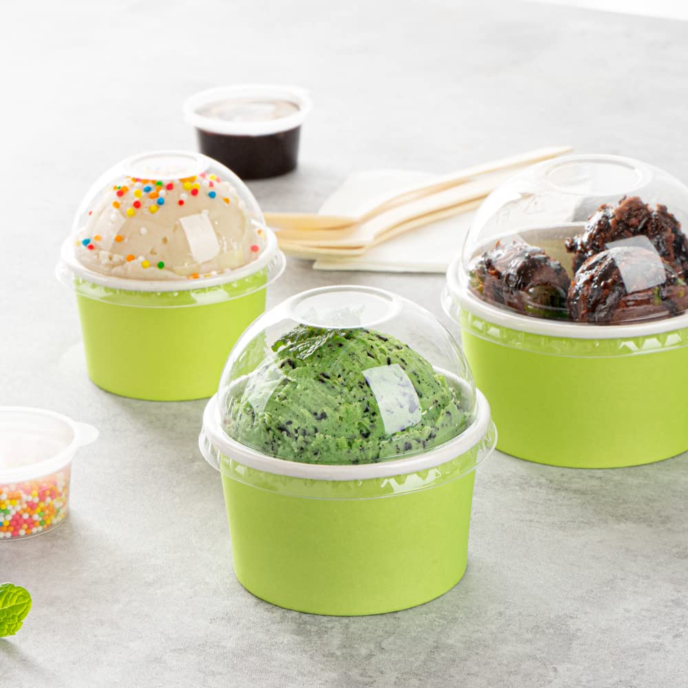 Restaurantware-LIDS ONLY: Dome-Shaped Lids, 50 Transparent Plastic Lids for 5 Ounce Coppetta to Go Cups - Cups Sold Separately, Disposable, Clear Plastic Dessert Cups Lids, for Dessert Takeaways