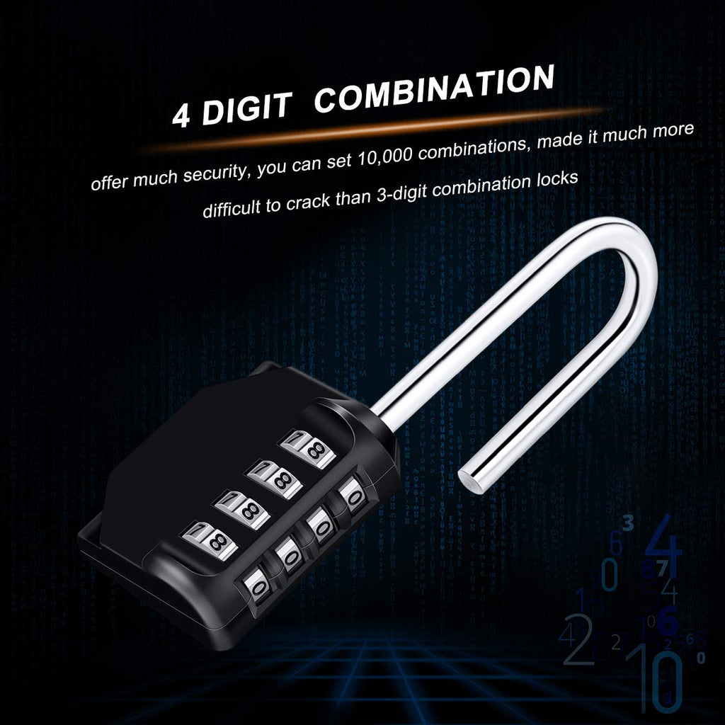 Combination Padlock, [2.6 inch Long Shackle] [3 Pack] Diyife 4 Digit Locker Lock Weatherproof Lock Outdoor Combination Lock for School Gym Locker, Toolbox, Fence, Hasp, Cabinet, Shed, Garage