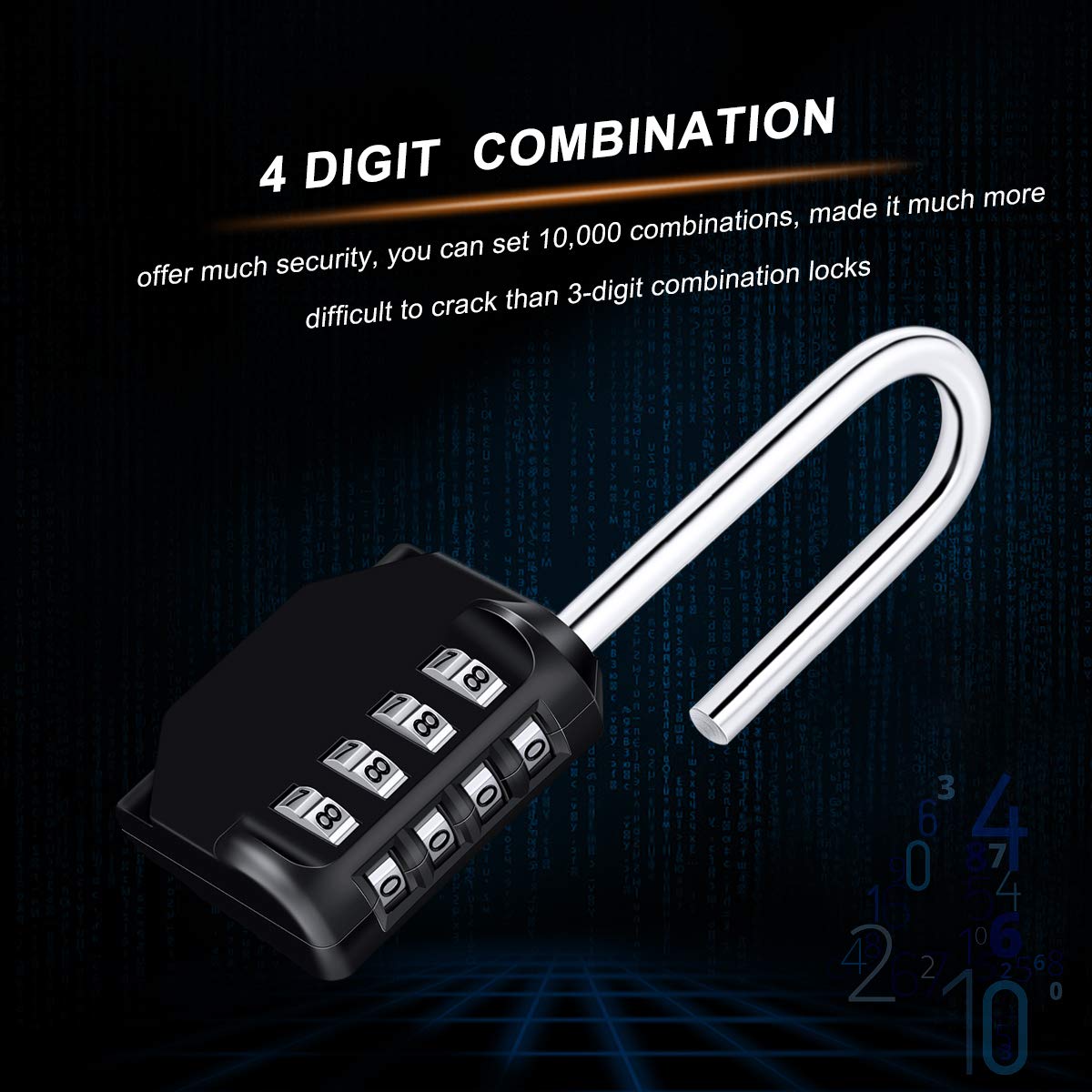 Combination Padlock, [2.6 inch Long Shackle] [3 Pack] Diyife 4 Digit Locker Lock Weatherproof Lock Outdoor Combination Lock for School Gym Locker, Toolbox, Fence, Hasp, Cabinet, Shed, Garage